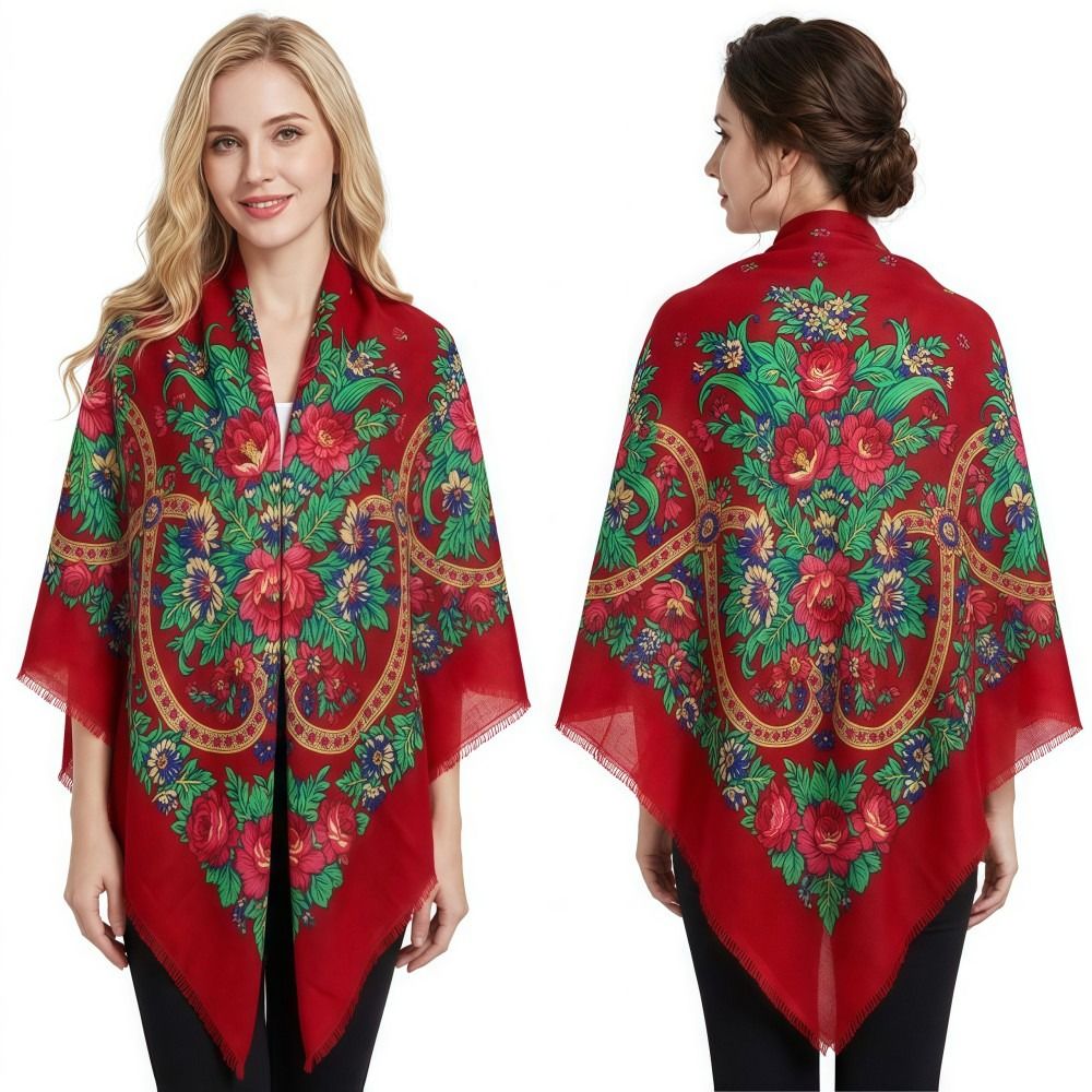 Écharpes châles pour femmes 130×130cm, fines, de luxe, style carré russe, imprimé floral, respirantes, ethniques, bandana d'été