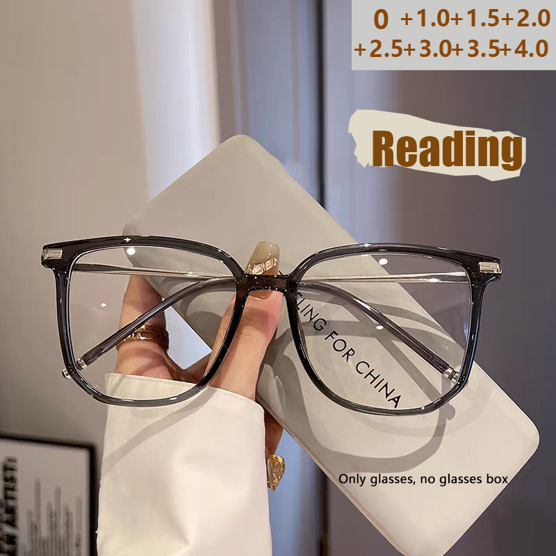 Lunettes de lecture carrées Anti-lumière bleue, à grande monture, pour femmes d'âge moyen et âgées, à fleurs, 5515