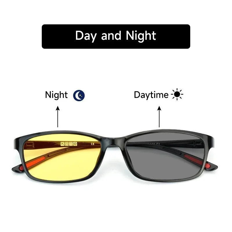 Lunettes de soleil photochromiques jour et nuit pour hommes et femmes, ultra légères, anti-éblouissement, pour la conduite (1/3 pièces)