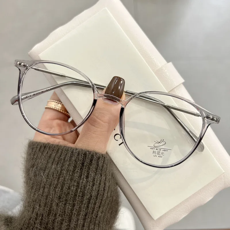 Lunettes rondes pour myopie, marque de luxe, blocage de la lumière bleue, pour femmes et hommes, Prescription, vue de près, dioptrie 0 à-4.0