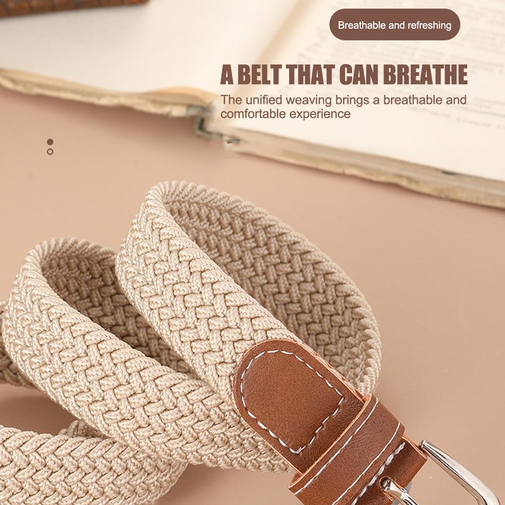 Ceinture décontractée en tricot avec boucle ardillon pour homme, ceinture en toile tressée extensible pour femme, ceinture extensible pour jeans