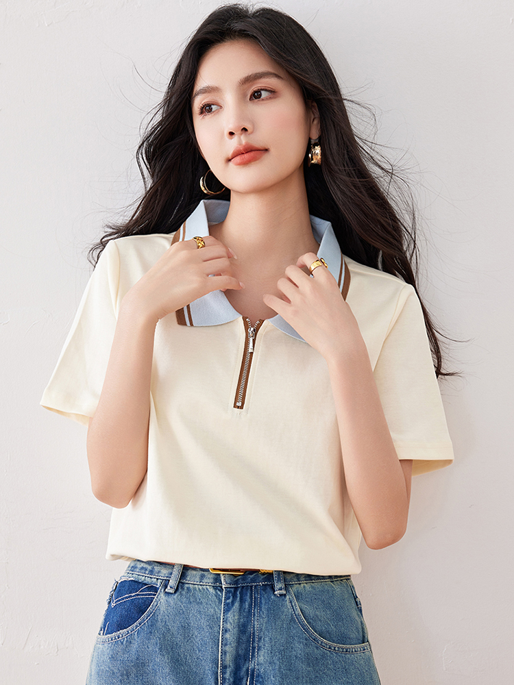 T-shirt à manches courtes de style coréen pour femmes, mode d'été, design de niche, décontracté, tempérament en Y, commConsulT-shirt
