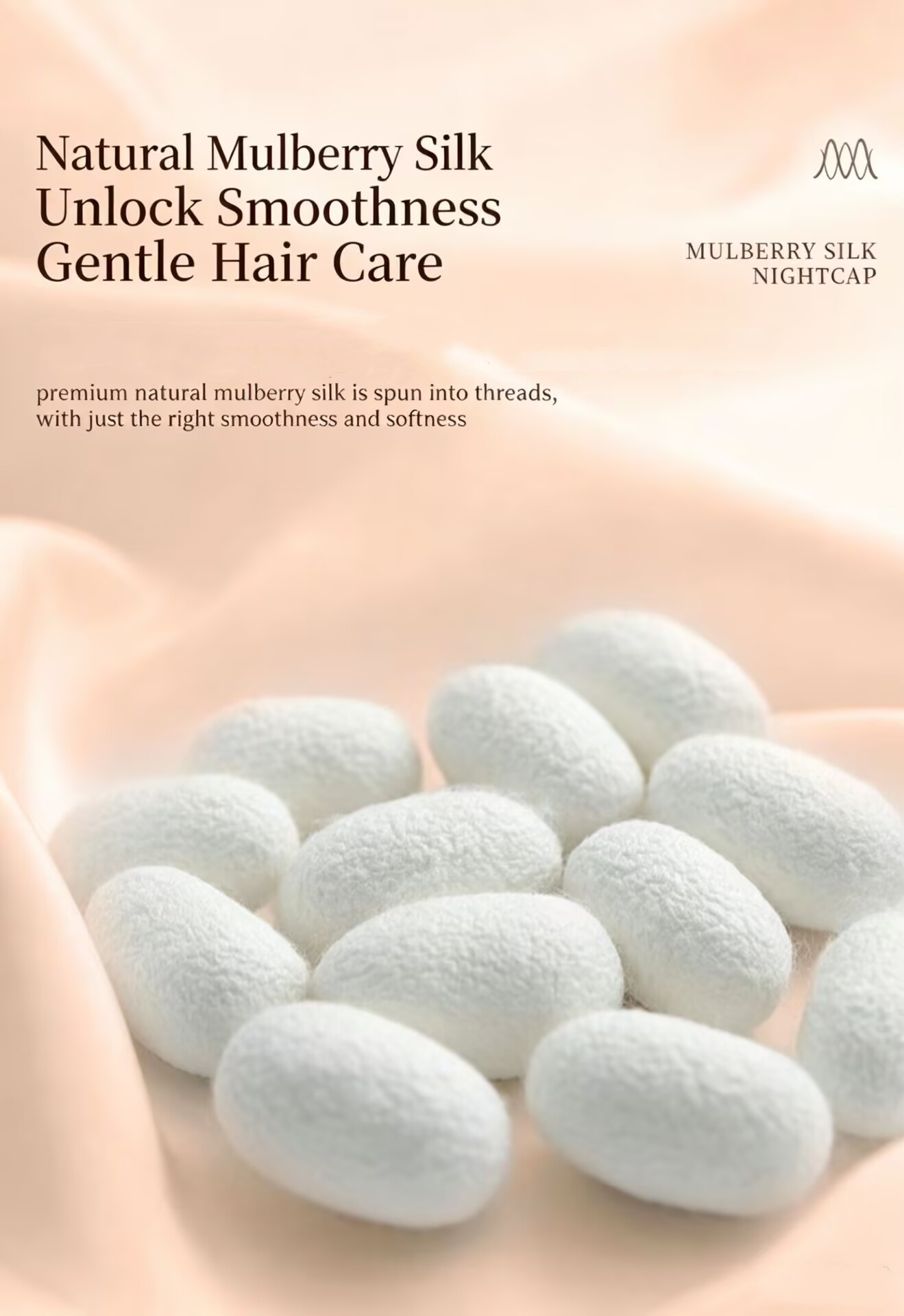 Bonnet de nuit en soie véritable 100% soie de mûrier, bonnet de douche pour femmes, bonnet de soin pour cheveux longs, bonnet de sommeil en soie véritable, bonnet de douche en soie pour la maison.