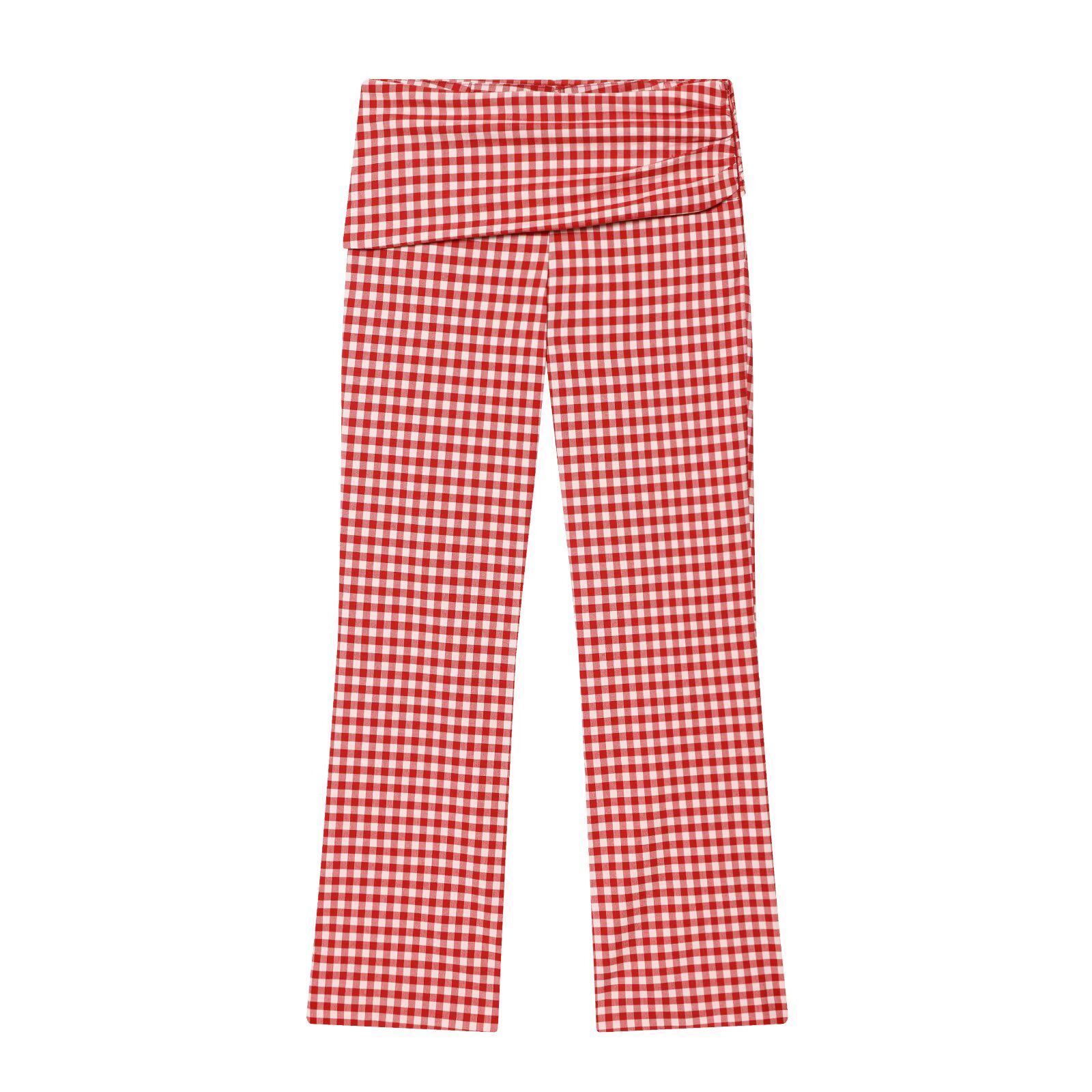 Vêtements pour femmes de style européen et américain, nouvelle mode, ensemble haut court sans manches à col haut et pantalon à carreaux