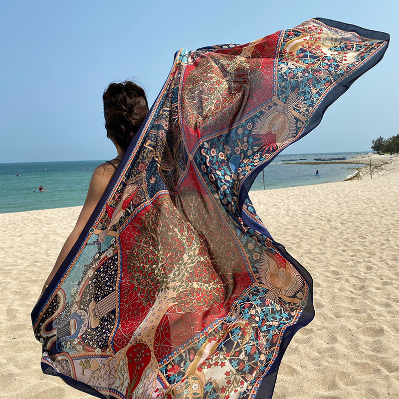 Écharpe de protection solaire pour femme, robe de plage, Industries ong, bikini, couverture ronde, châle doux, grande taille, été