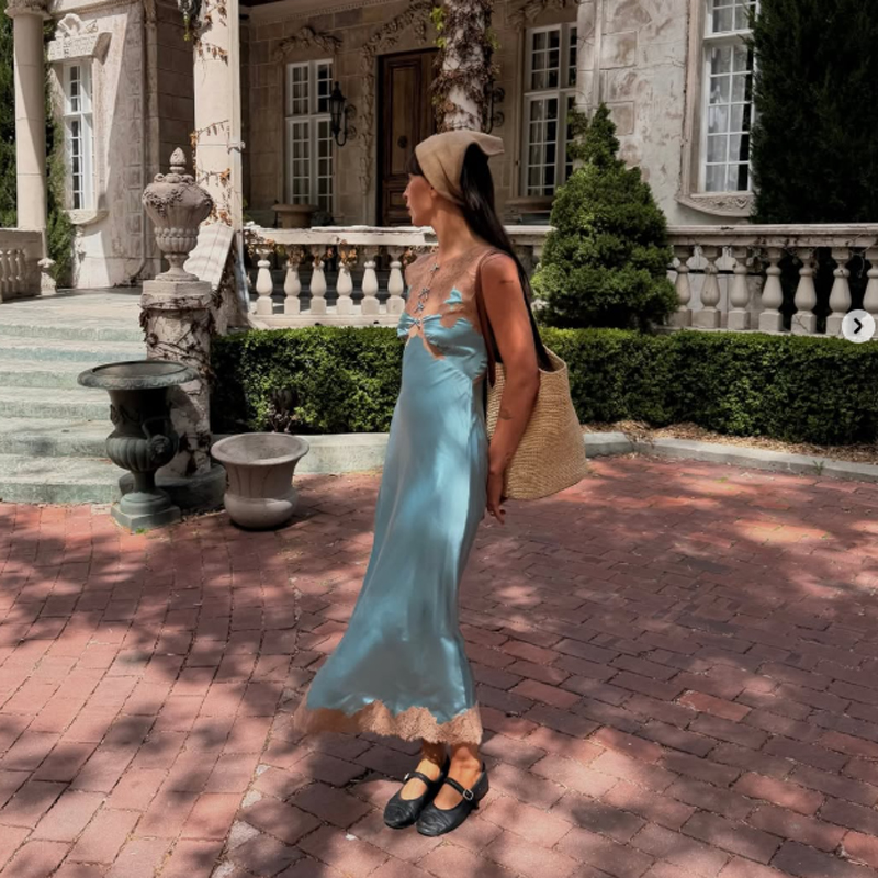 Robe longue chic en satin et dentelle patchwork pour femme, élégante, sans manches, dos nu, ajourée, coupe ajustée, Vestidos 2026, tenue de soirée estivale pour femme
