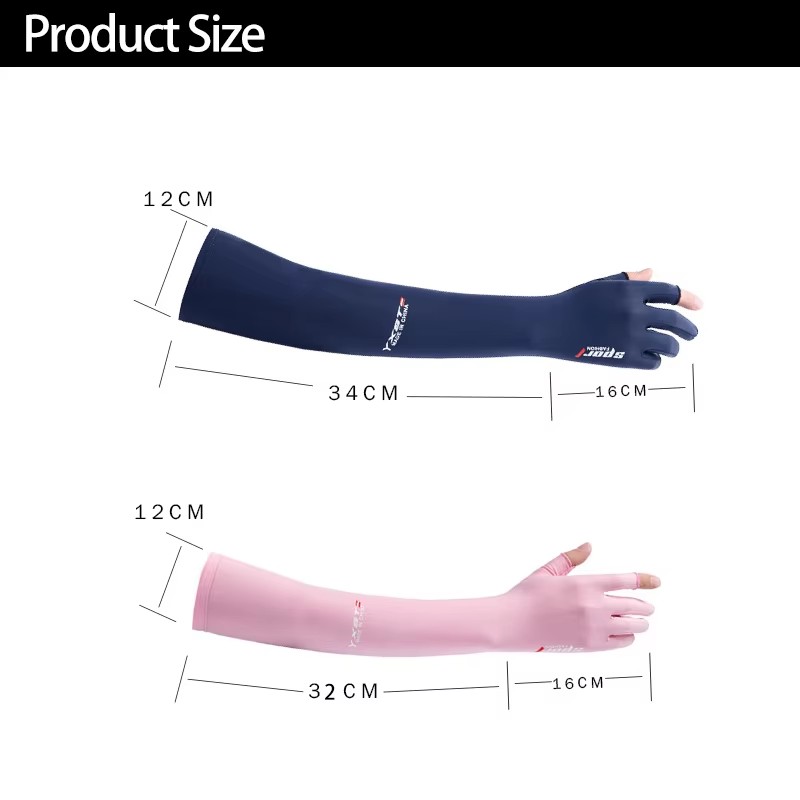 Manches en soie glacée pour femmes et hommes, Protection solaire d'été, pêche, cyclisme, gants respirants à deux doigts, antidérapants, chauffe-bras, manches de conduite