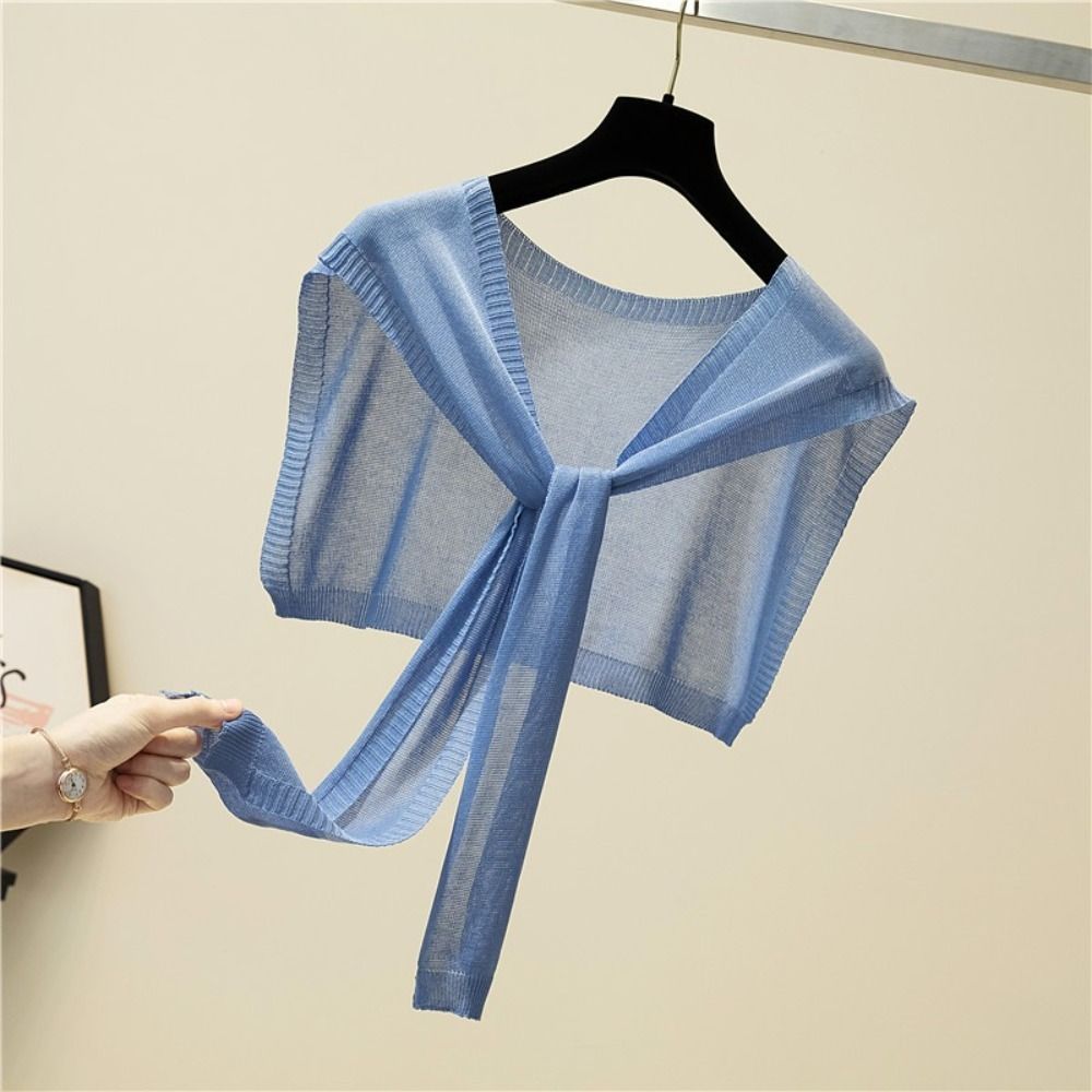 Nouveau châle femme couleur bonbon en dentelle côtelée, châle d'été ultra-fin, fausse collier cape, accessoires vestimentaires