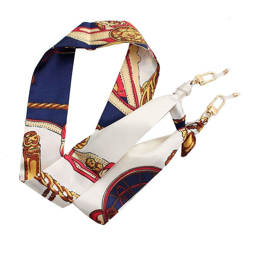 Sangles d'écharpe en soie pour femmes, chaîne de lunettes, mode bohémien, masque imprimé coloré, lunettes de soleil, lanière, accessoires bijoux
