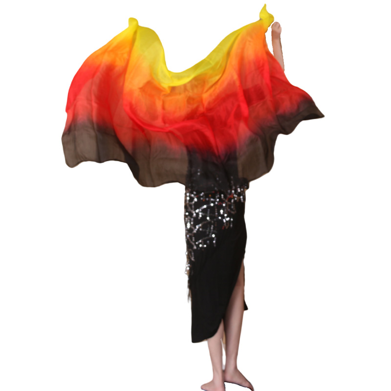 Voile de danse orientale en soie dégradé, châles en soie pour femmes, écharpe dégradée de 200cm, 250cm, 270cm pour performance de danse