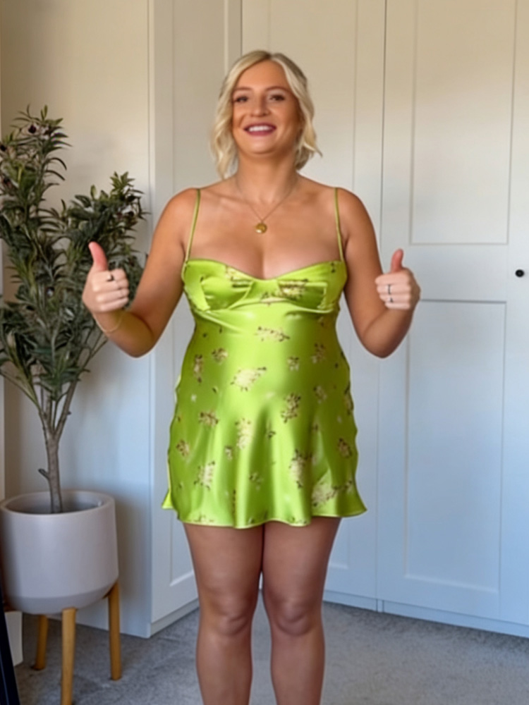 HH Nouvelle Robe Mini Sans Manches en Soie Satinée à Imprimé Floral pour Femme, Robe à Bretelles Sexy pour l'Été et les Vacances à la Plage