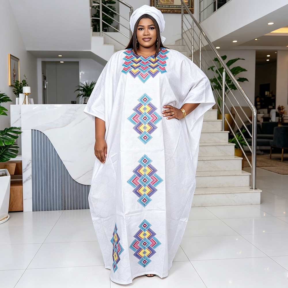 Robes Africaines pour Femmes, Robe de Soirée Traditionnelle Grande Taille, Vêtements de Mariage et de Fête, Robe de Luxe Broderie Bazin Riche