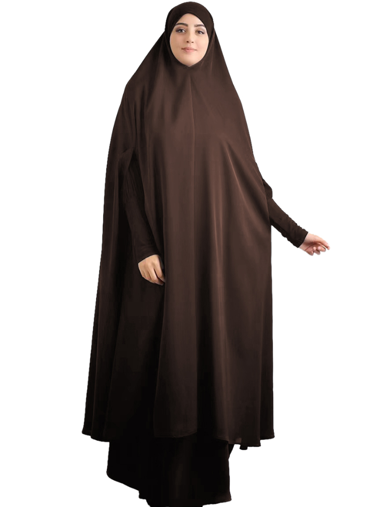 Femmes prière vêtement 2 pièces ensemble Ramadan musulman à capuche longue Khimar Hijab robe Abaya couverture complète Eid robe Abayas Niqab Jilbab