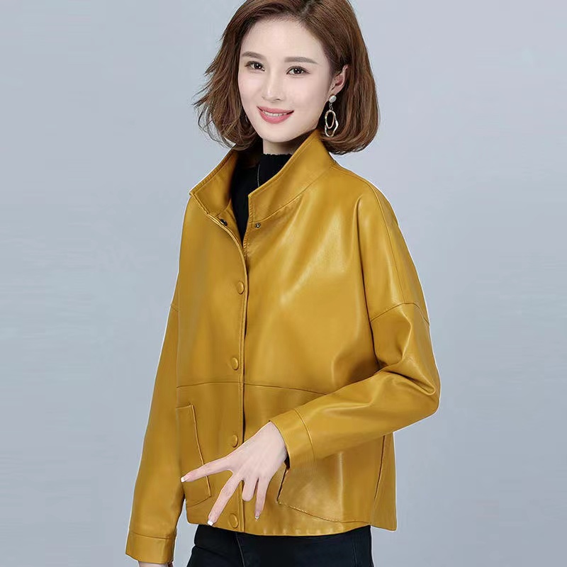 Veste courte en cuir PU pour femme, manteau en peau de mouton, vêtements d'extérieur coréens, haute qualité, printemps, automne, nouveau, 2024