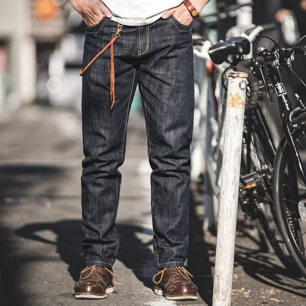Maden Vintage jean en Denim brut pour hommes 14.8 OZ jean Denim lavé droit coupe conique pantalon taille moyenne pantalon décontracté
