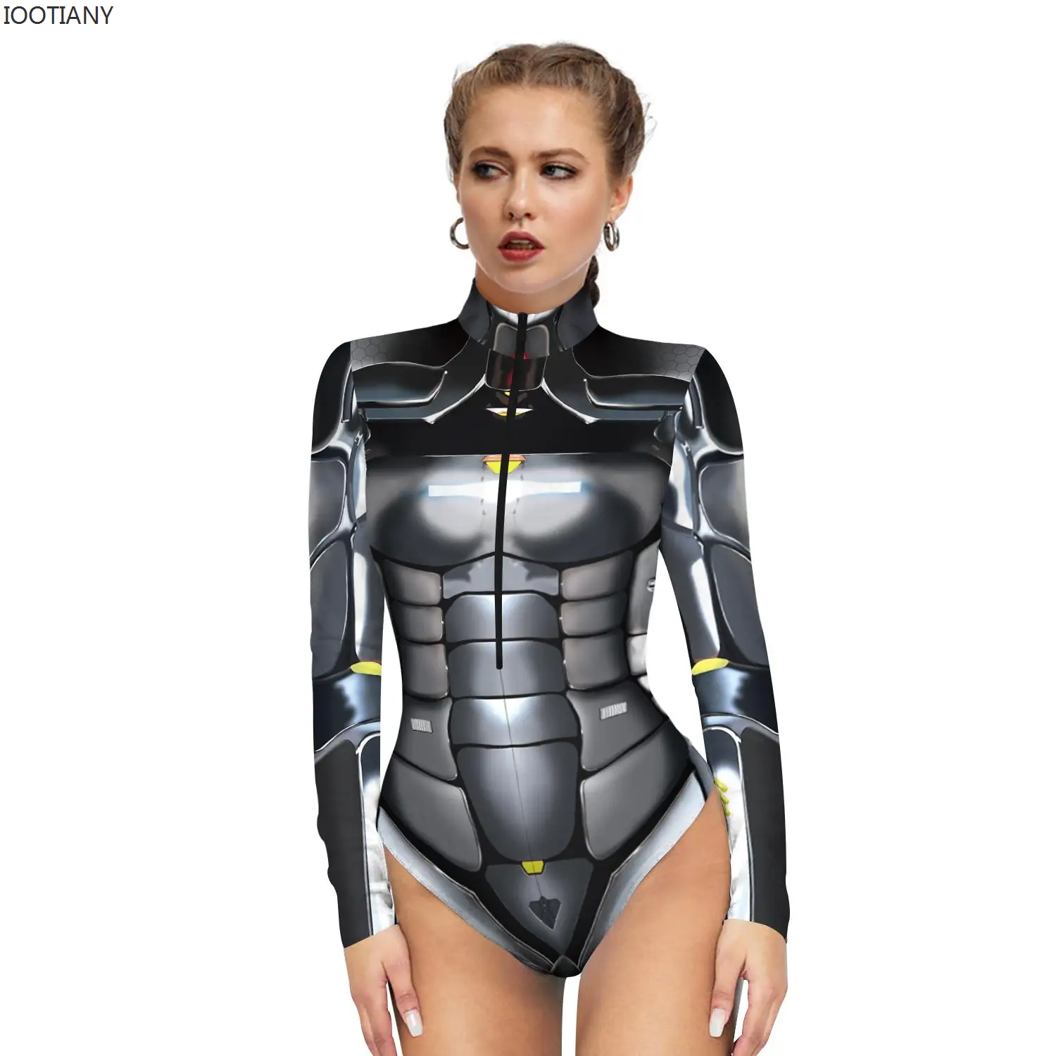 IOOTIANY Costume de carnaval Style Punk combinaisons Burning Man tenue de Festival femmes Robot body femme une pièce Costume