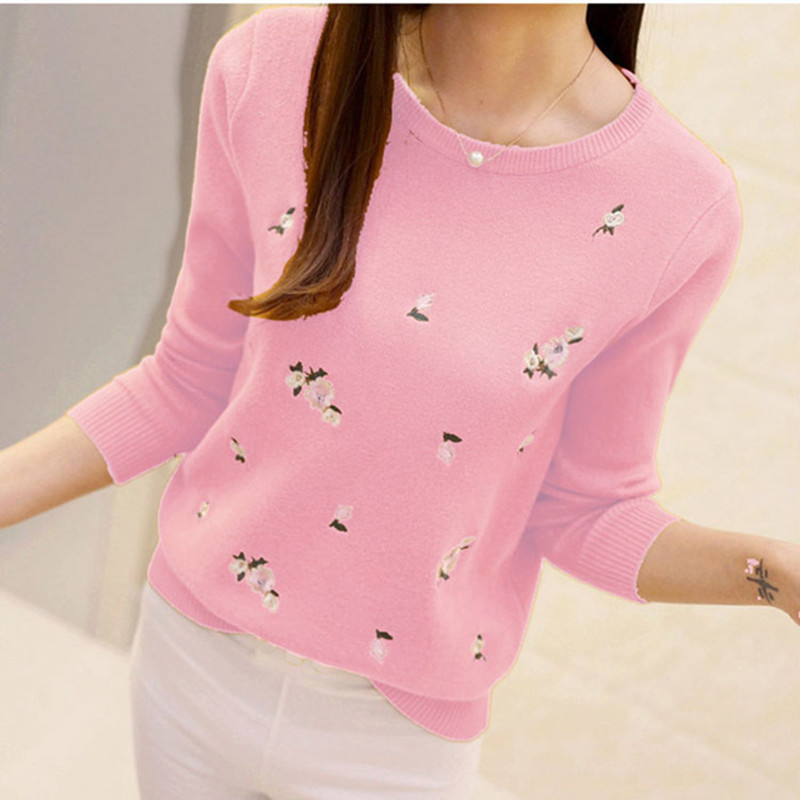 2025 automne Pull femmes broderie tricoté hiver femmes Pull et Pull Femme Tricot Jersey Pull Femme