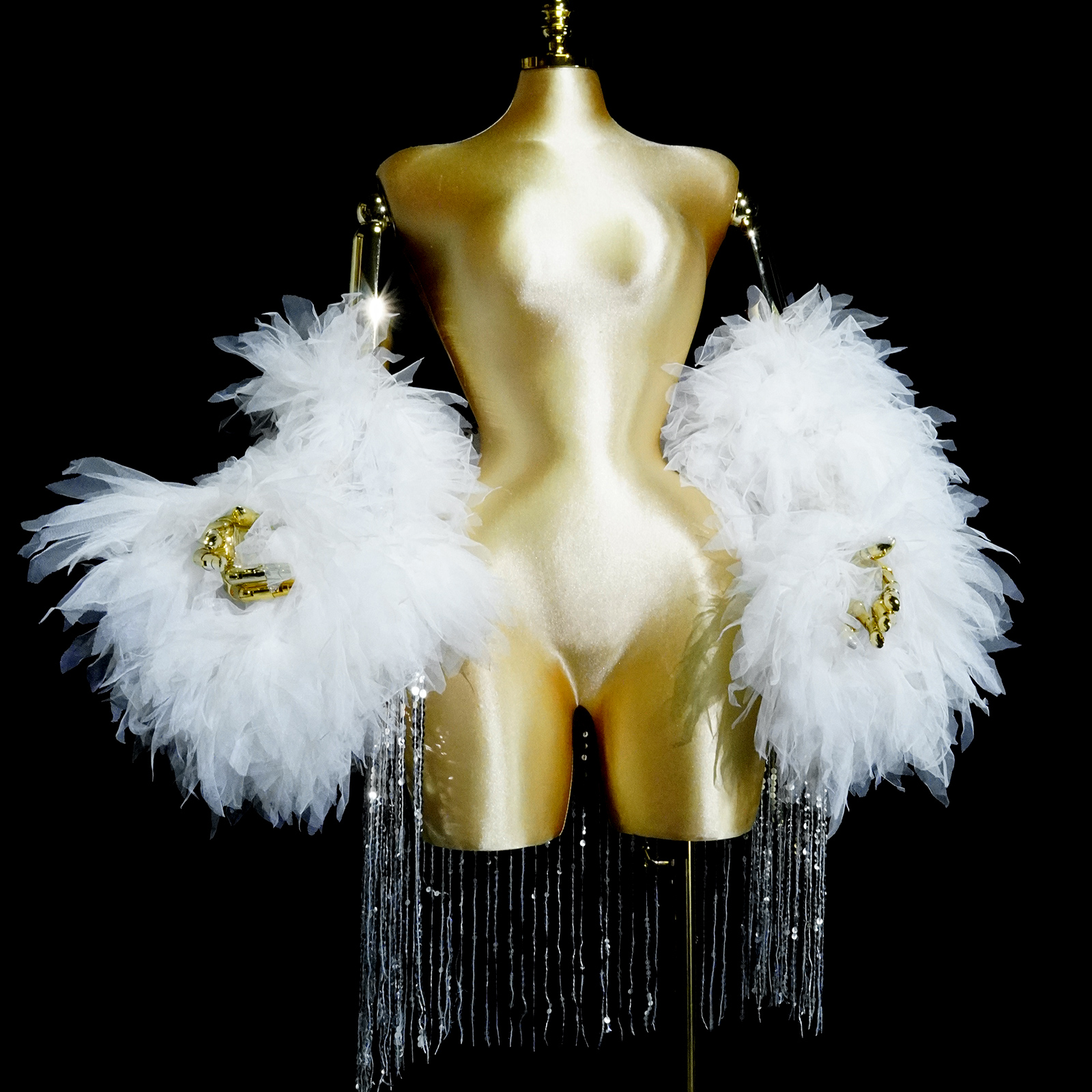 Manteau en dentelle blanche transparente à franges pour femme, élégant, pour bal de promo, tenue de scène pour chanteuse, soirée, anniversaire, boîte de nuit