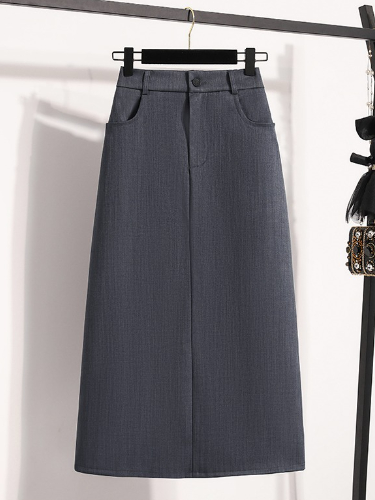 Costume demi-corps jupe femme grande taille automne nouvelle mode élégante trajet longueur moyenne paquet hanche jupes ample a-ligne jupe