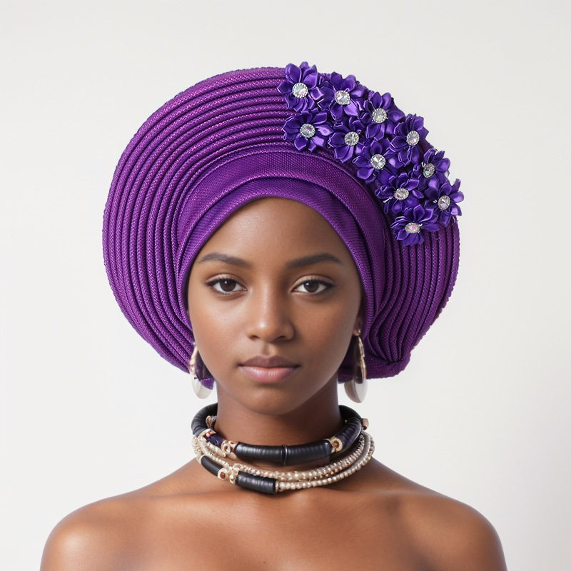 Cravate de sauna africaine, turban nigwin, déficit de mariage es Aso Oke, vêtements de sauna musulmans, couvre-chef féminin, Auto Gele