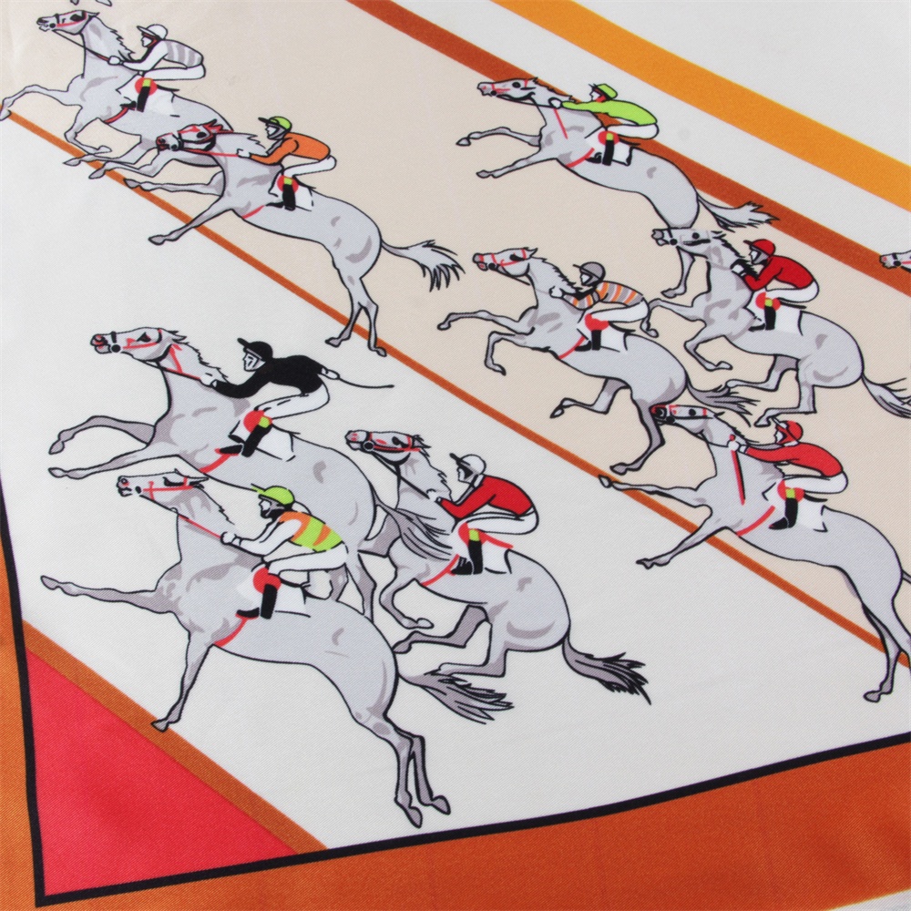 Injplanchers f-Foulards carrés College de course de chevaux pour femmes, écharpes de tête, enveloppes de plage, châle bandana, hijabs pour dames, 90cm
