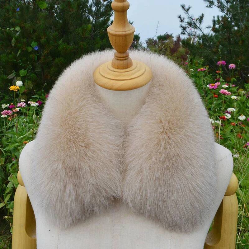 Écharpe en fourrure de renard 100% naturelle, col en fourrure véritable, châle d'hiver luxueux et moelleux, garde le cou au chaud, pour femmes et hommes, écharpes carrées en fourrure, accessoires de manteau