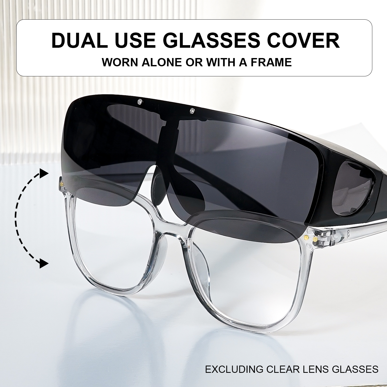 Lunettes de soleil superposables, lunettes de mode pour hommes et femmes, protection enveloppante, idéales pour la conduite