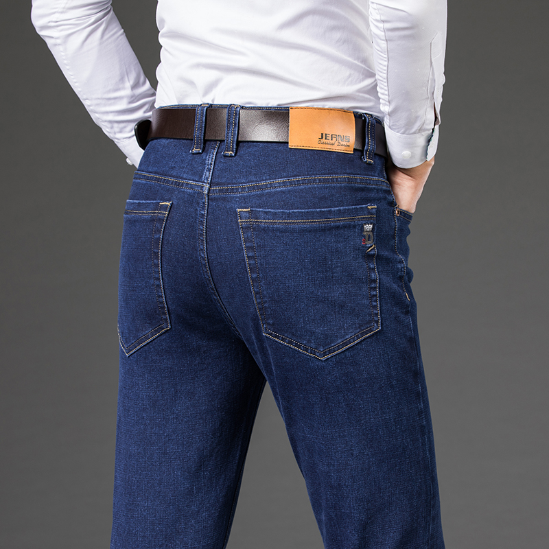 Grande taille 42 44 46 hommes mode jean décontracté classique affaires droite élasticité Denim pantalon printemps automne pantalon mâle marque