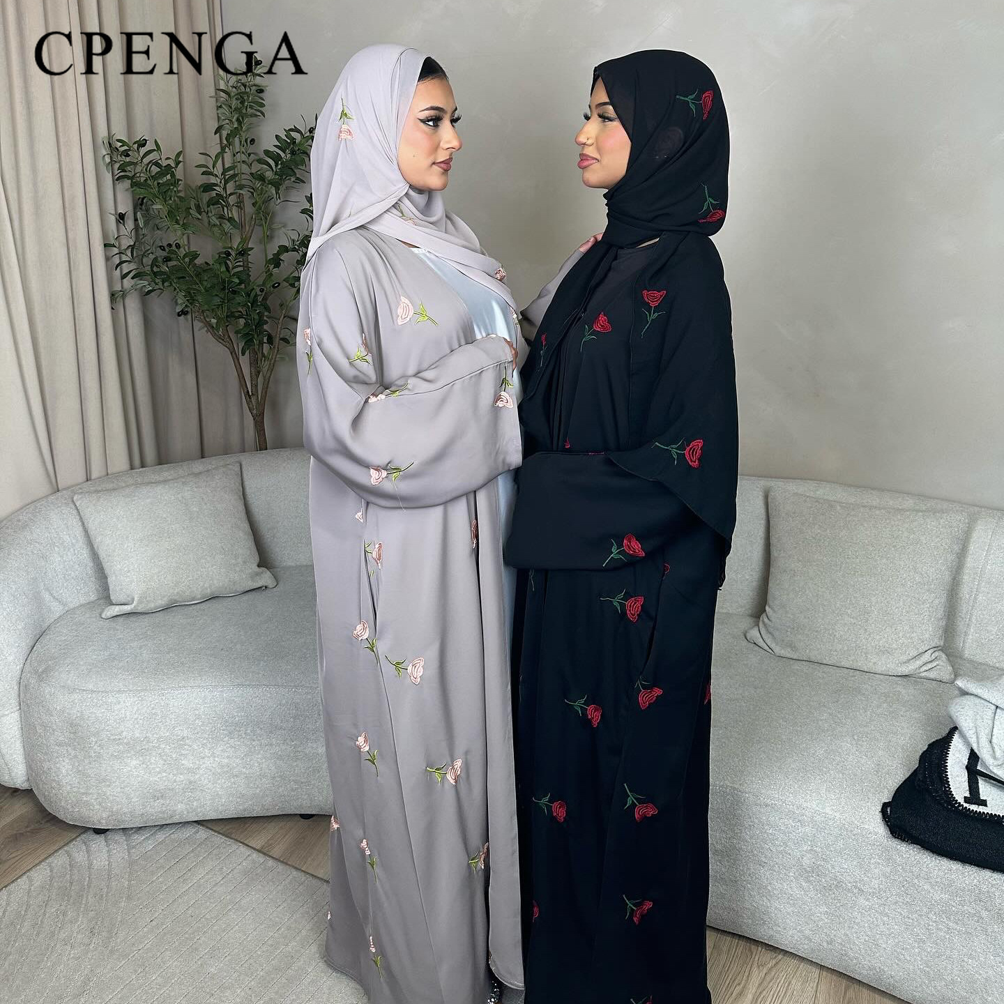 Cardigan brodé à fleurs du moyen-orient pour femmes musulmanes Eid dubaï Robe Abaya modeste avec Hijab Islam turquie Jalabiya Robe