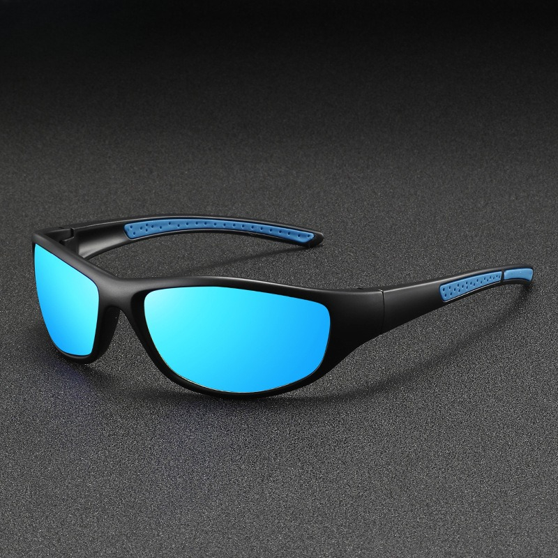Lunettes de soleil polarisées pour hommes et femmes, idéales pour la course, la pêche, avec verres TAC anti-reflets, branches en silicone souple antidérapantes, protection UV pour activités de plein air