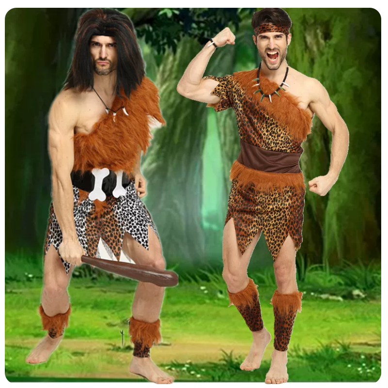 Savage Royalty Cosplay Costume pour adultes, Costume de chasseur d'Halloween, Vêtements pour couples primitifs, Carnaval, Cadeau d'anniversaire, ix