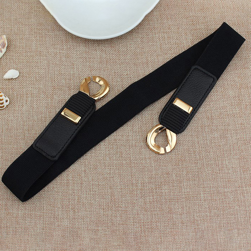 Ceinture large élastique pour femme avec boucle métallique, ceinture de taille, ceinture de maintien, accessoires vestimentaires pour pulls et manteaux