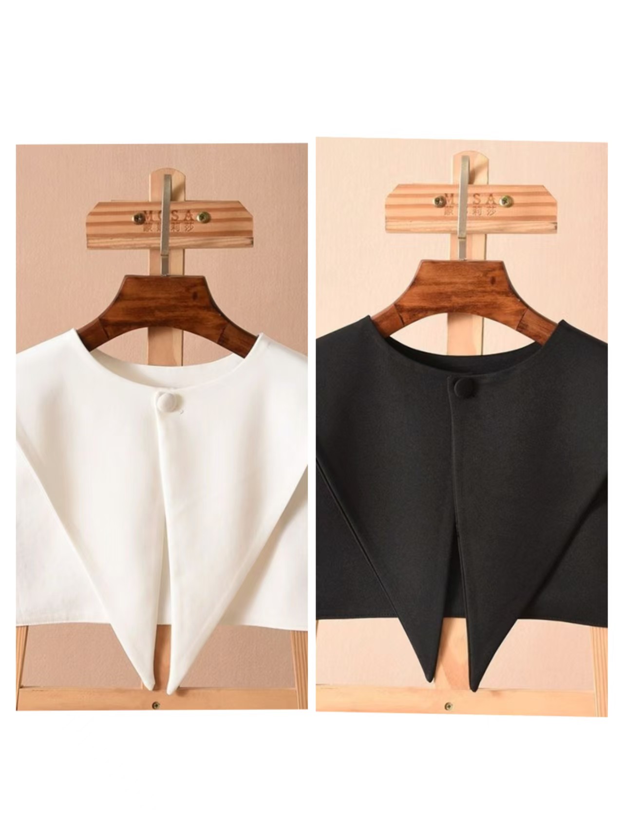 Vêtements d'extérieur pour femmes, châle à col pointu, décoratif, polyvalent, col bleu marine, écharpe en Faux col, châle ajouré, enveloppes élégantes