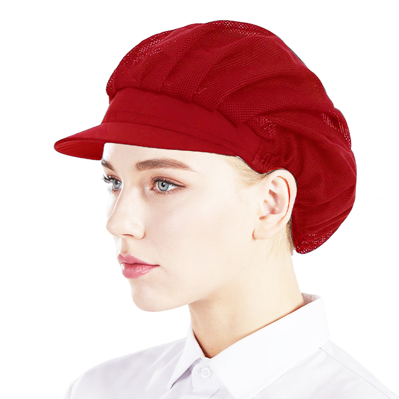 Chapeau de cuisine en maille pour Service alimentaire, 2 ou 5 pièces, chapeaux de travail élastiques pour restauration, couvre-cheveux pour femmes et hommes, chapeau d'atelier