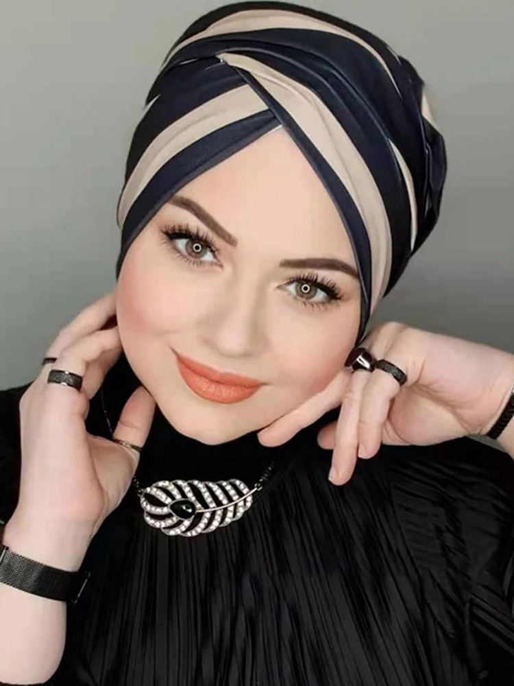 Maillot souple Hijab sous-capuchon Islam sous-écharpe instantanée couvre-cou bandeau Turban pour femmes Bonnets musulmans