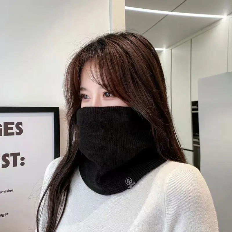 Mode femmes tricoté écharpe solide cachemire comme hiver équitation foulards dame chaud épais unisexe hommes cou écharpes anneau