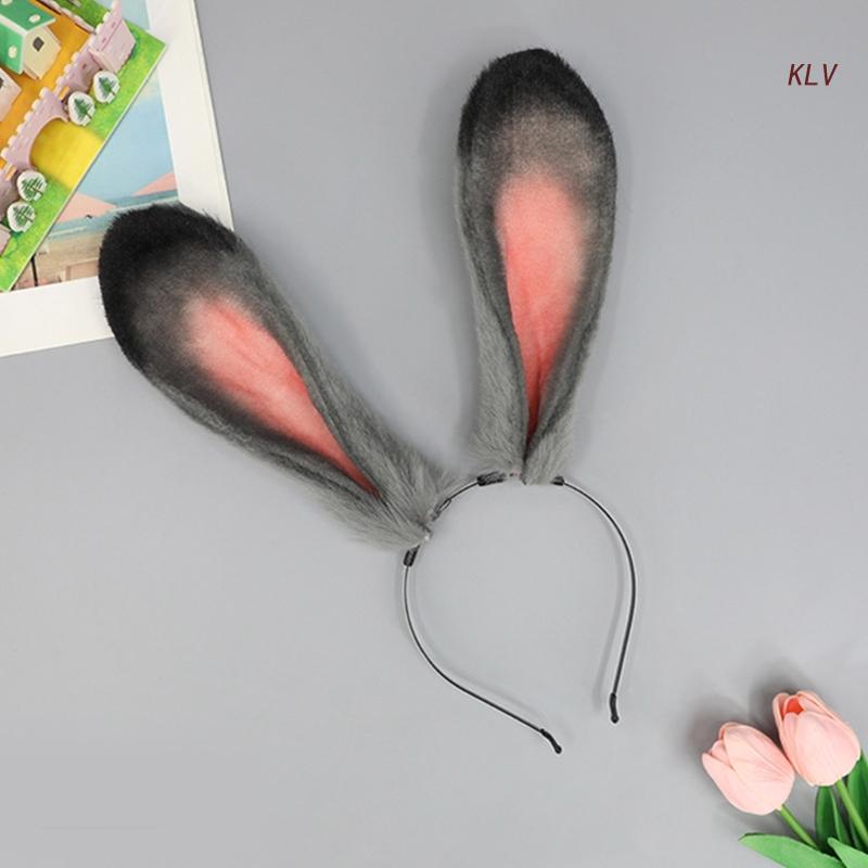 Serre-tête en peluche avec oreilles de lapin pour femme, serre-tête en peluche, idéal pour se laver le visage, idéal pour le printemps