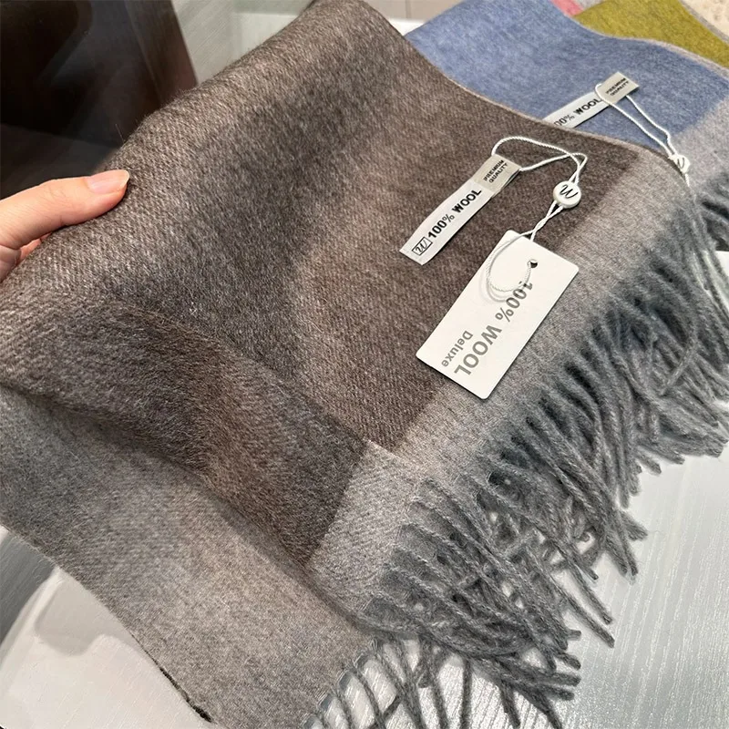Écharpe australienne en laine Pure pour femme, châle chaud en cachemire à longues franges, écharpe de cou tricotée chaude pour l'hiver, accessoires pour femmes
