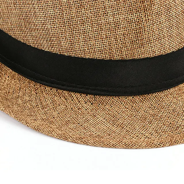 Beaux chapeaux de Cowboy pour hommes, chapeau formel Jazz en coton et lin pur, Imitation lin, pare-soleil, accessoires de mode