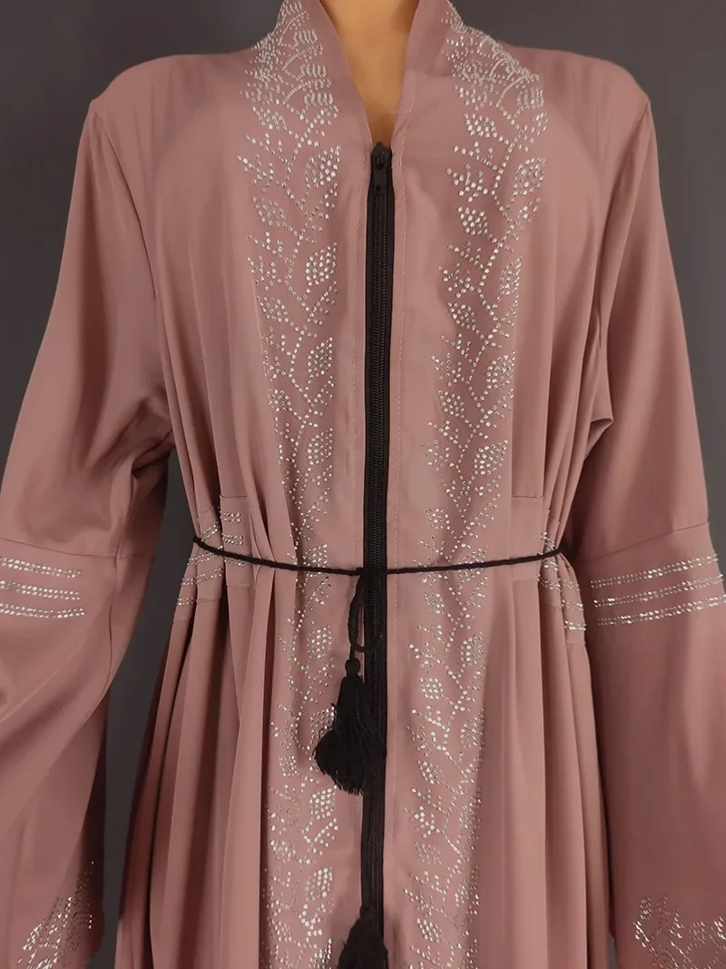 Robe musulmane Eid pour femme, caftan de Dubaï, manches évasées, Abaya Jalabiya, Turquie, fête du Ramadan, Islam, ceinture