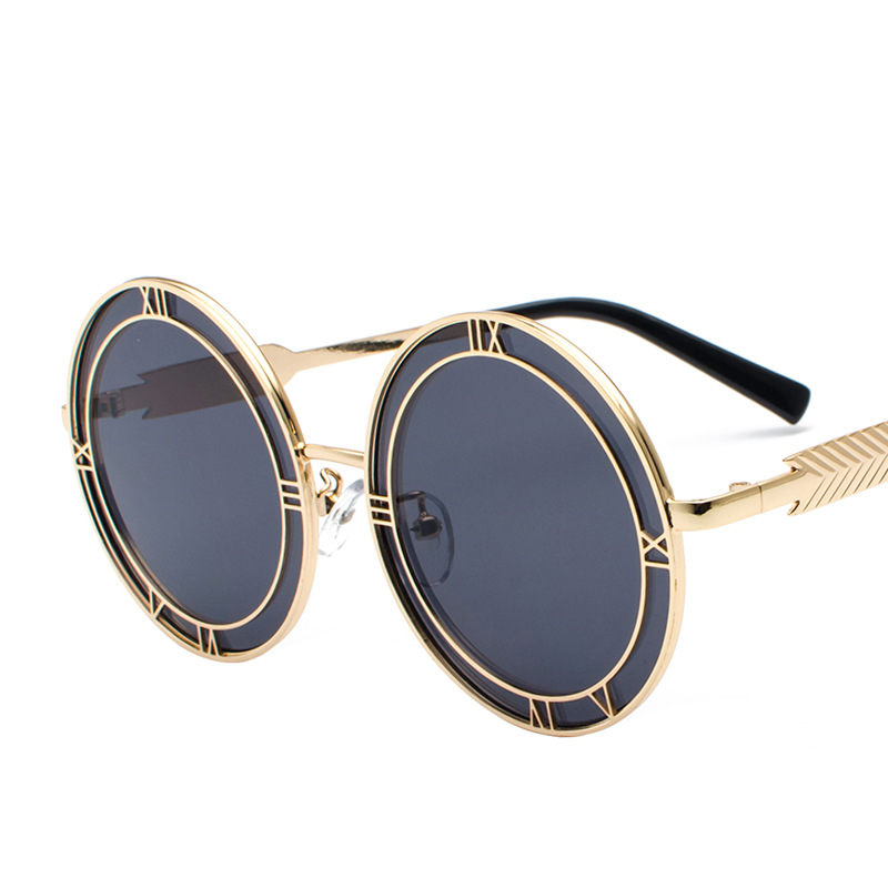 Lunettes de soleil rondes de styliste pour femmes et hommes, marque de luxe élégante, unisexe, Punk, tendance, UV400