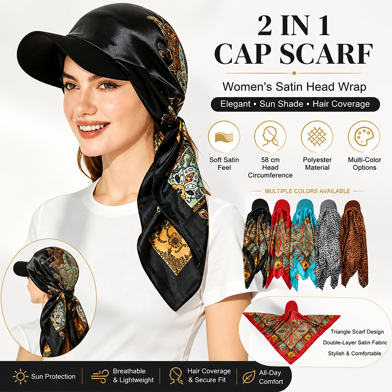 Foulard d'été pour femme en satin, visière imprimée, bandana triangulaire en polyester, couvre-cheveux, protection solaire, chapeau d'extérieur