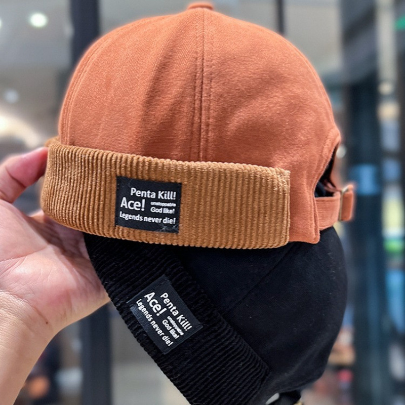 Chapeau unisexe en velours côtelé sans bords, respirant, Hip Hop, pour propriétaire, pour hommes et femmes, casquette de Melon, Streetwear, chapeau Hip Hop réglable