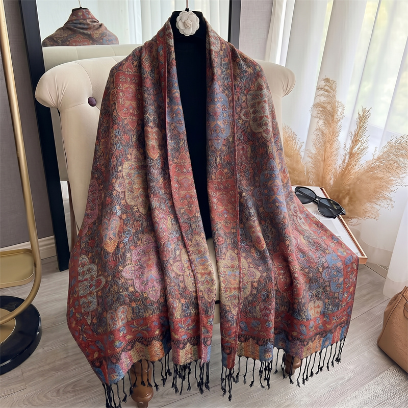 Nouvelles Écharpes de Luxe en Cachemire pour Femme Automne-Hiver, Imprimé Paisley, Chaudes, en Pashmina, Poncho, Châle Épais Tendance, Foulard, Bufanda