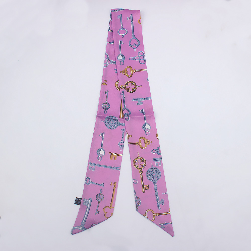 Écharpe de Style européen quatre saisons, bandeau en sergé à motif de clé, sac à main polyvalent, ruban de poignée, accessoires de mode pour femmes
