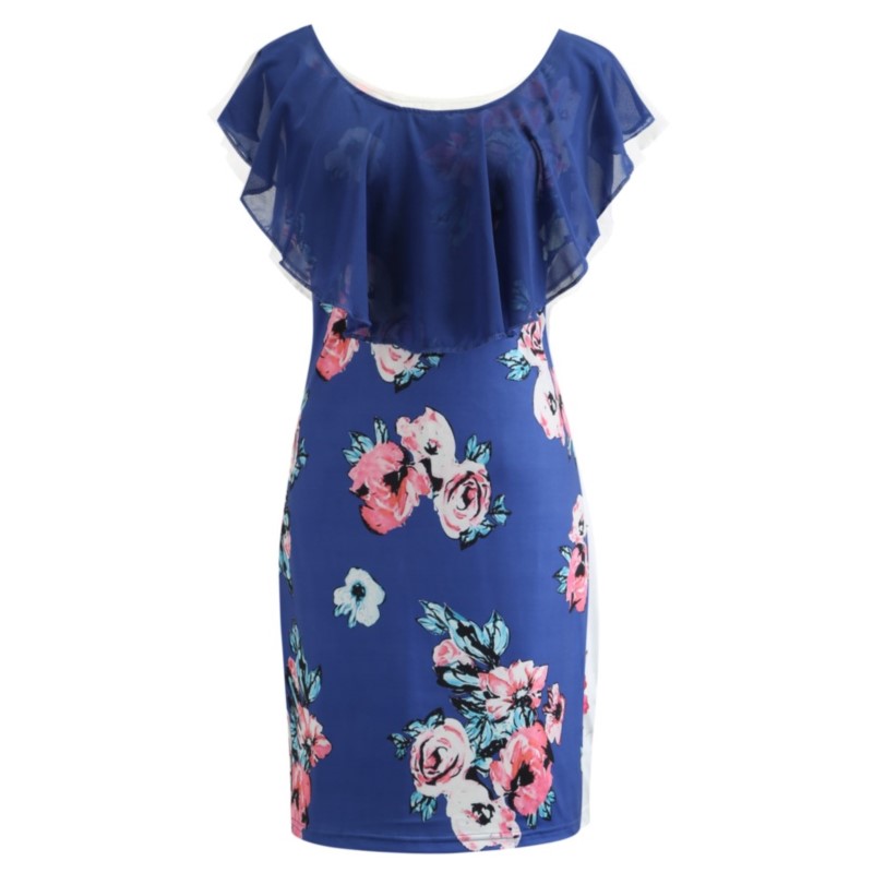 Robes pour femmes Style d'été 2025 nouveau élégant impression florale épissage robes Sexy décontracté bureau dame robe femme vêtements