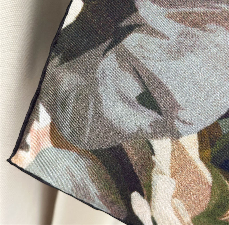 Écharpe en soie de 90 cm, châles en twill roulés à la main, foulards de luxe en soie de mûrier, bandanas pour cheveux et cou, accessoires pour le cou et la tête