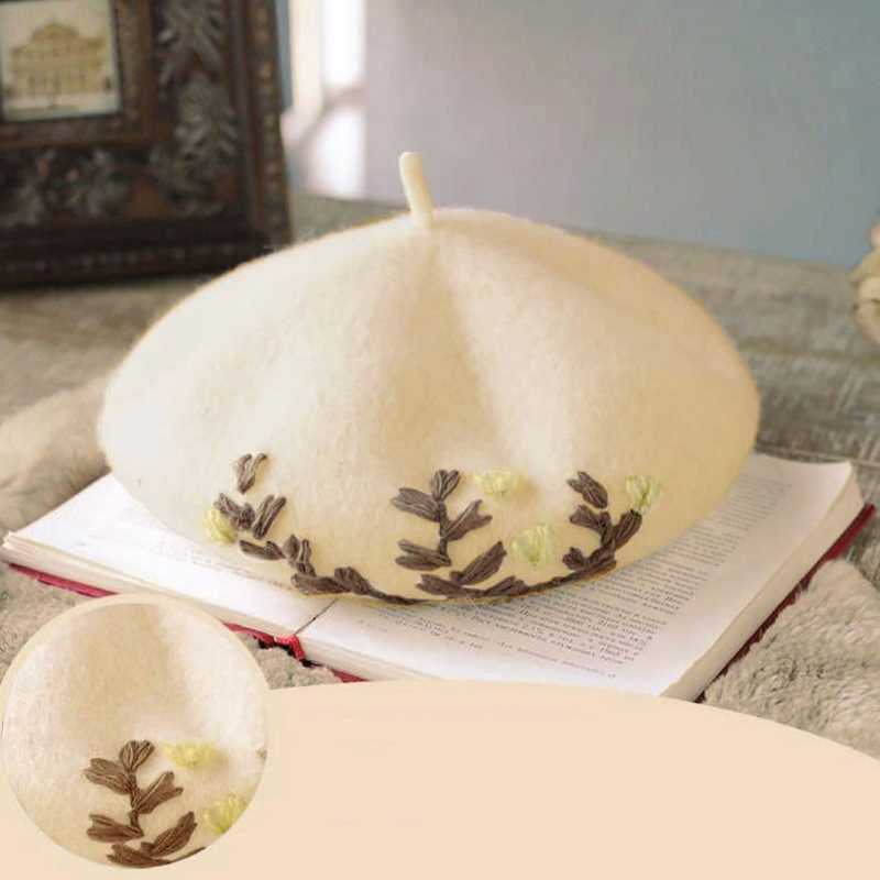 Chapeau d'hiver en laine pour femmes, béret chaud, chapeau de peintre français