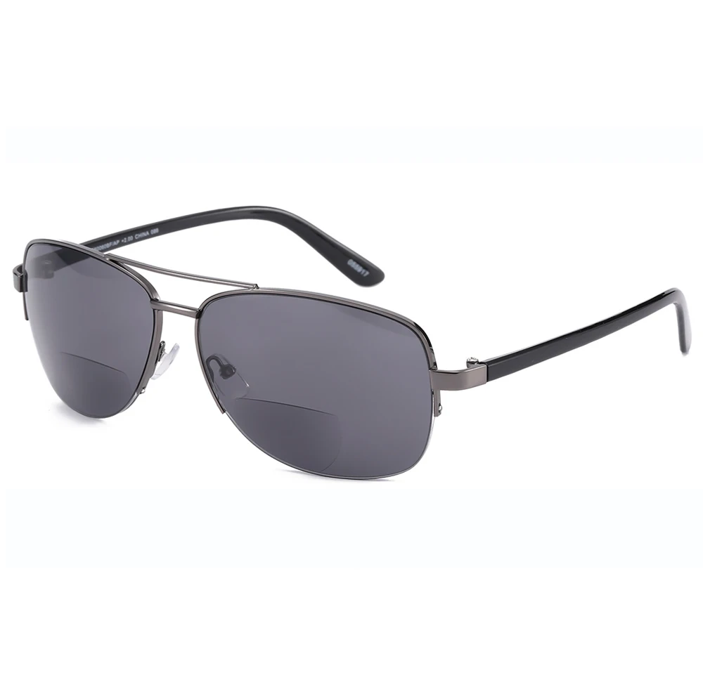 Pilot-Lunettes de soleil à double pont pour hommes et femmes, lunettes de lecture, rétro, mode, extérieur, verres presbyoïques, anti-UV, anti-Blu Ray, 1, 2, 3 à 4