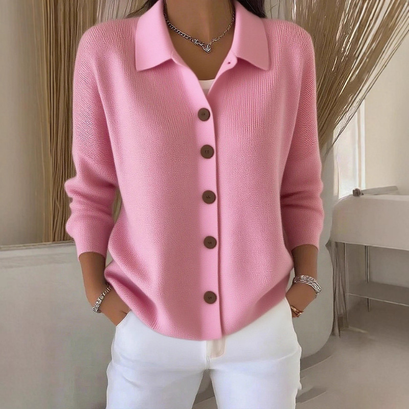 Tendances 2026 : Cardigan en tricot pour femme, manches longues, col polo, boutonné, décontracté, ample, style Y2k